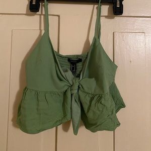 Green tie up cami